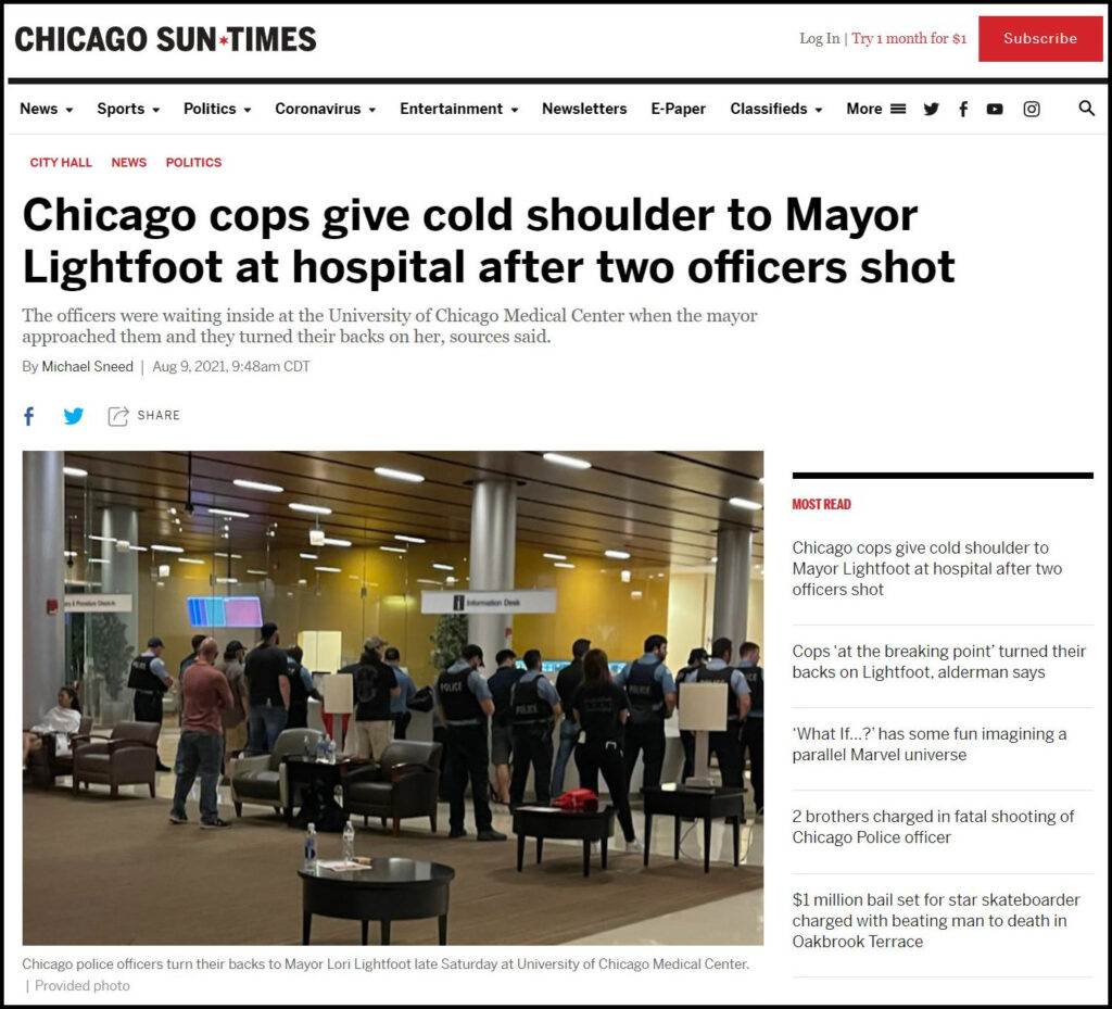 Cold Shoulder from Chicago Cops, Is Chicago a Hadleyville