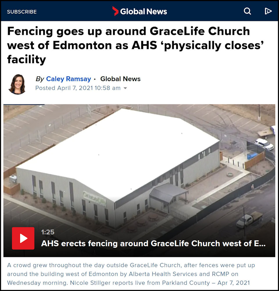 Pandemic Restrictions Enforcement - Fencing Put Around GraceLife Church