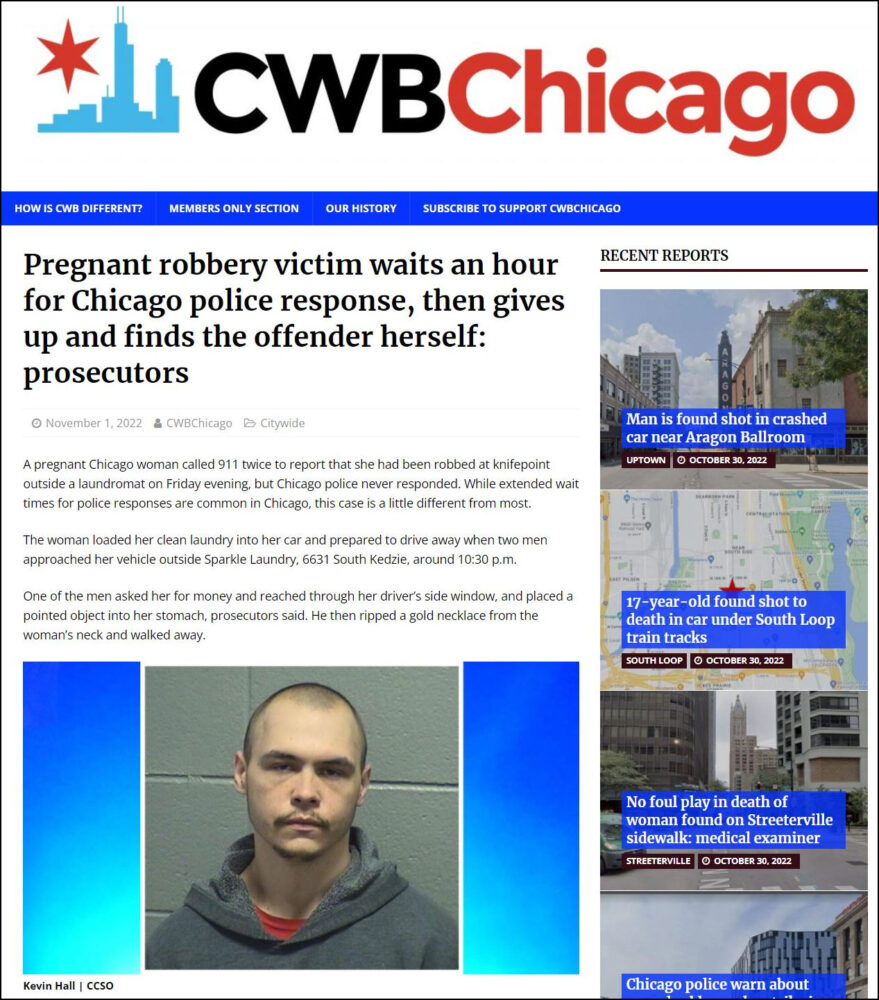 CWB Chicago. Crime. Pregnant Woman Robbed.