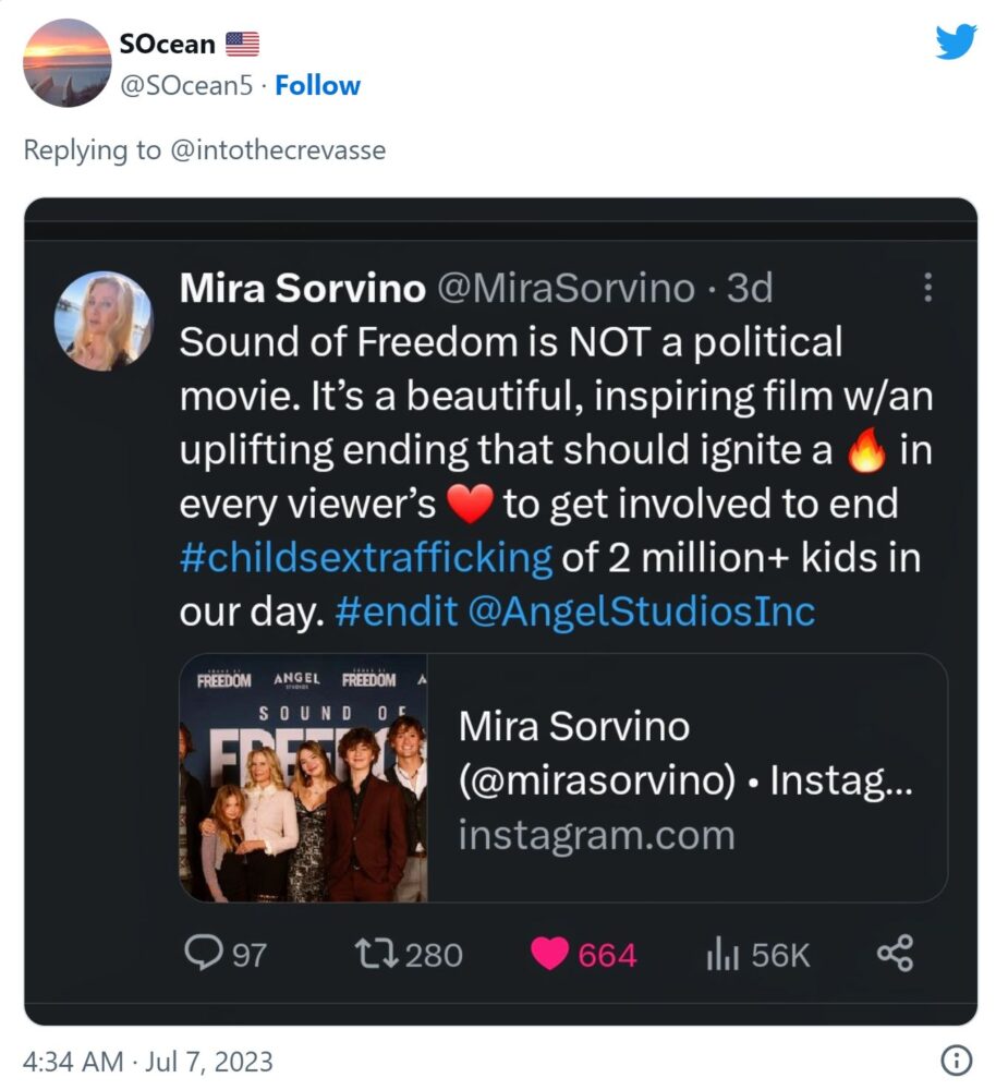 Mira Sorvino on Child Trafficking film Sound of Freedom