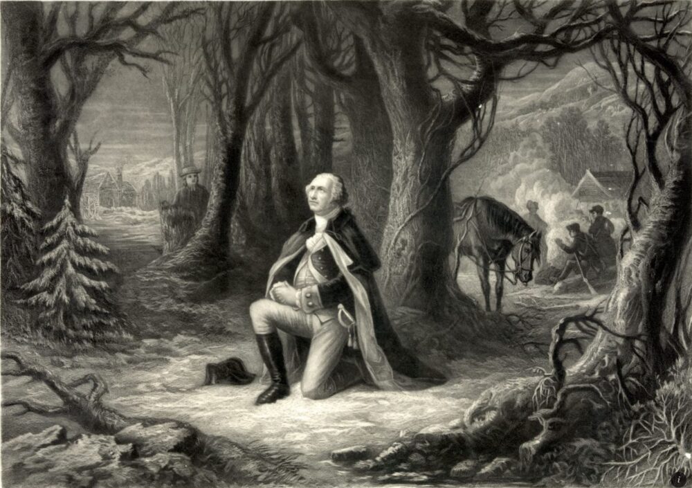 The Prayer at Valley Forge, engraving by McCrae.