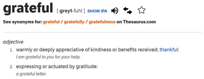 Thanksgiving language - grateful